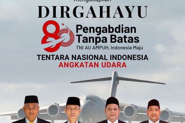 Keluarga Besar DPRD Kabupaten Asahan Mengucapkan Dirgahayu TNI AU ke-80